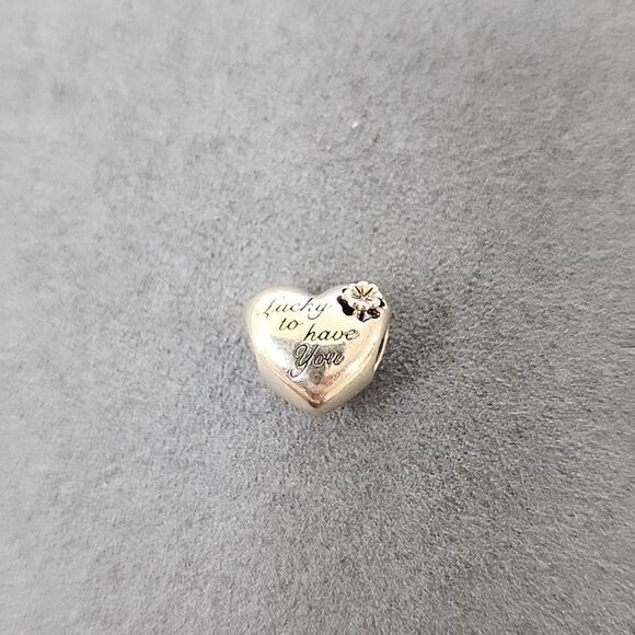 Authentic Pandora ALE Charm Silver Heart Mom Lucky to have You Bracelet - Picture 2 of 3